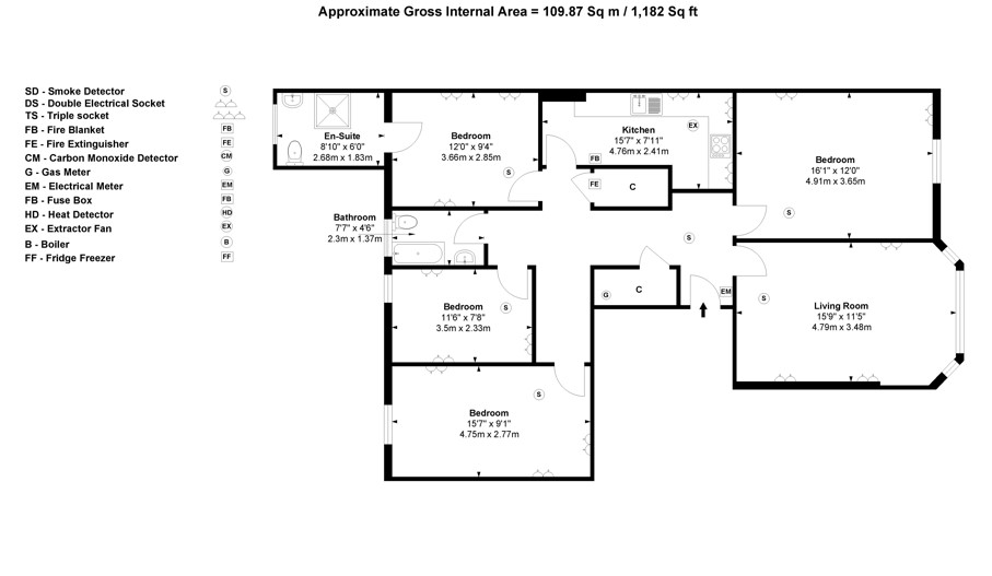 Gross Internal Area 02 — 2D Plans floor plan sample